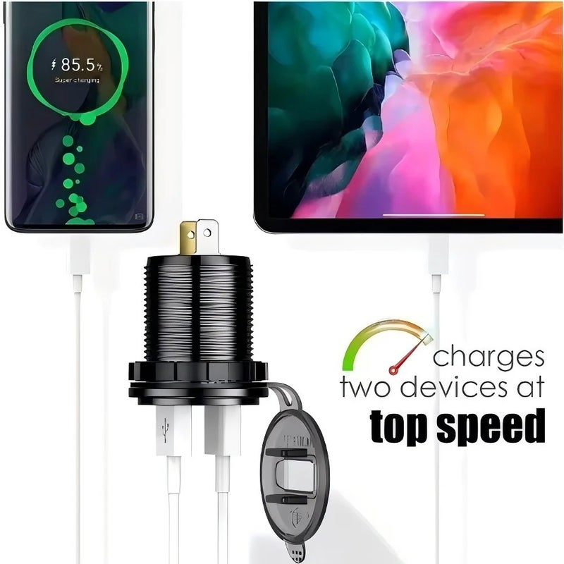 Bluejw 83W USB C Car Charger: 65W PD & QC 3.0 Fast Charging Adapter with Voltmeter, 12V/24V Power Outlet for Automobile, Marine, Motorcycle, RV - Durable ABS Material, 3A - Image 4